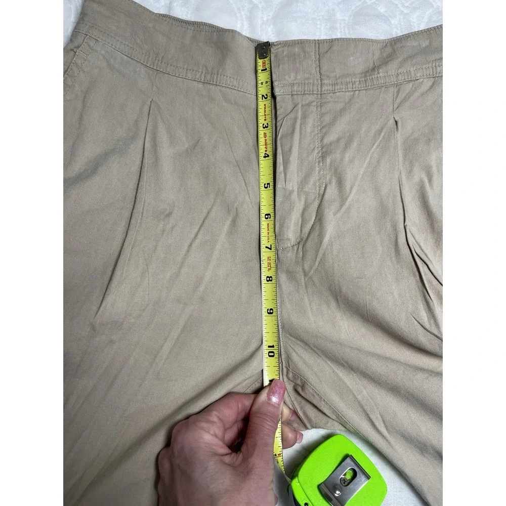 Vince Linen Blend Cargo Pants Womens 2 Khaki Utility Casual Relaxed Pockets - Picture 8 of 12